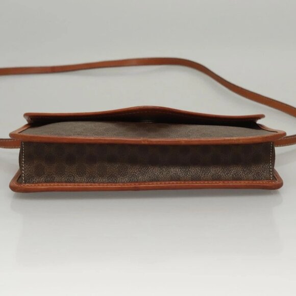 CELINE Macadam Canvas Shoulder Bag PVC Leather Brown Gold - Picture 5 of 14